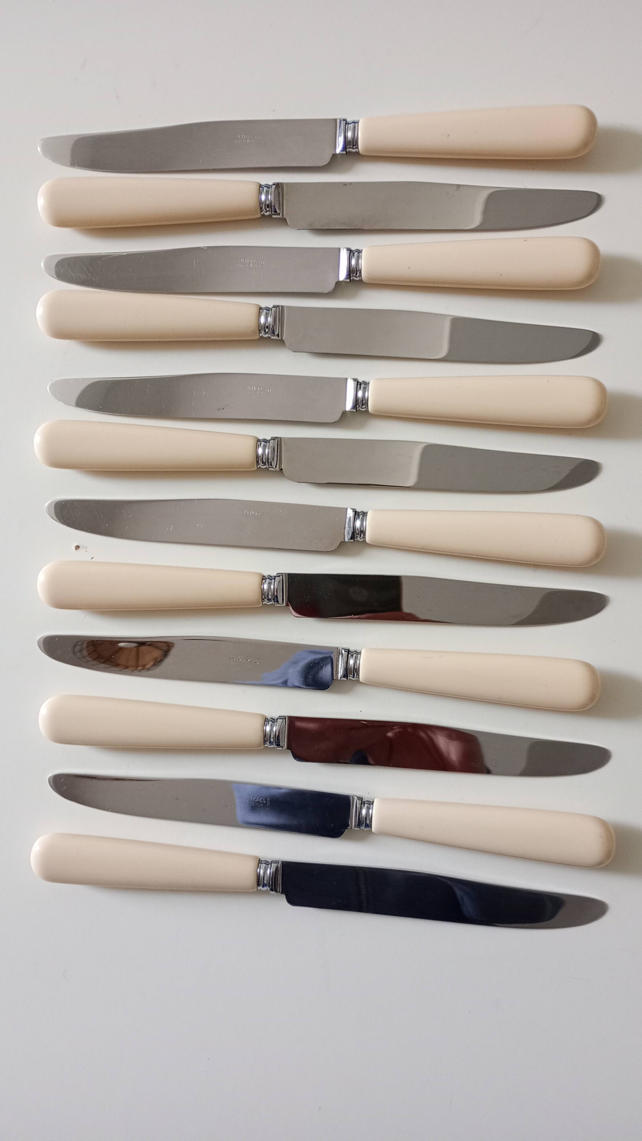 12 couteaux de service lame inox