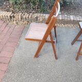 4 folding teak chairs