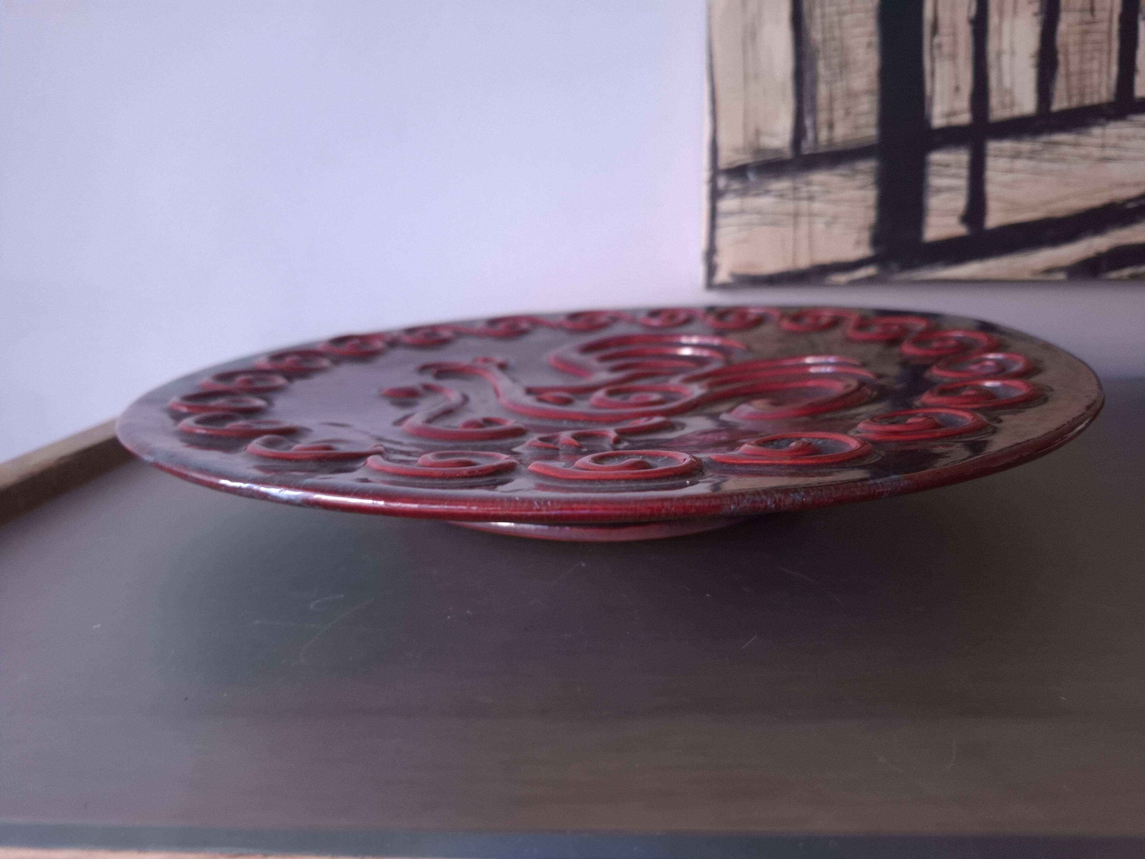 Ceramique annees 50's decor d'oiseau