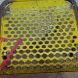 Yellow metal perforated metal chairs 1940/50