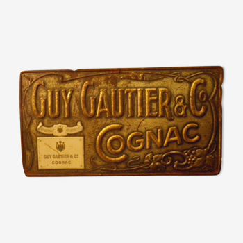 Ancienne plaque publicitaire en tôle - Cognac Guy Gautier et C°