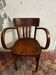 Fauteuil bistrot ancien en bois cintré