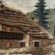 Alpine Table from the 1950s, carved and painted wood, signed by Francois Raugel - 4