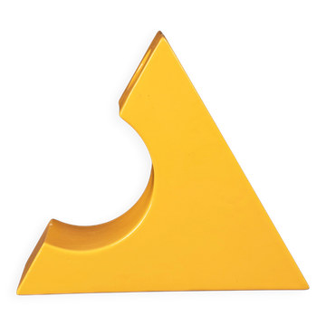Italian Yellow Glazed Ceramic Space Age Sculptural Vase, 1970s