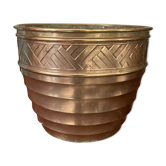 Art deco brass pot cover 24cm diam