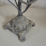Antique chandelier in cast iron/metal and porcelain