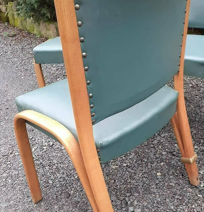 4 chaises bow wood Steiner vintage