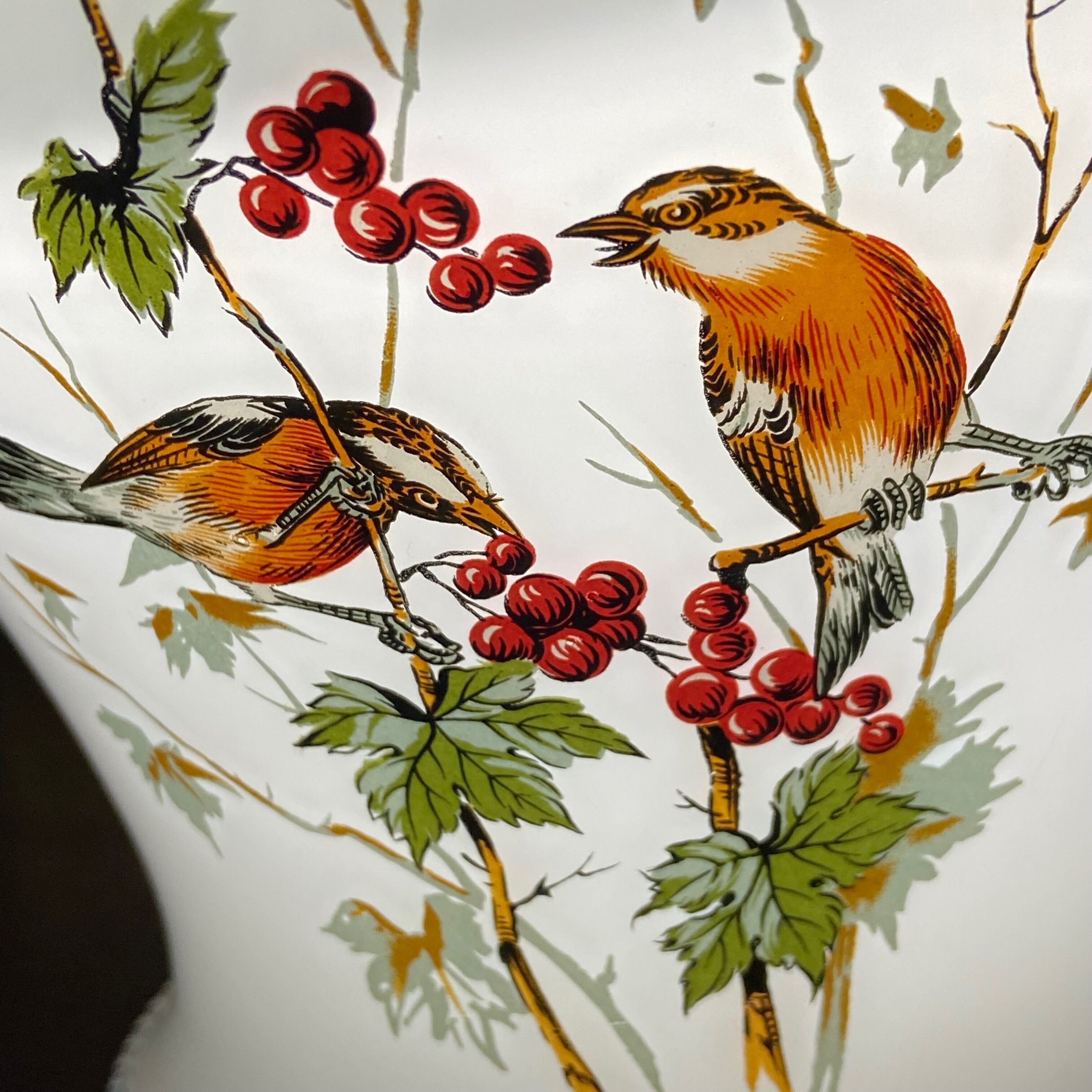 Opaline pendant lamp-Bird decoration-60s