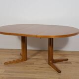Mid-Century Round Teak Extendable Dining Table from Vejle Mobelfabrik