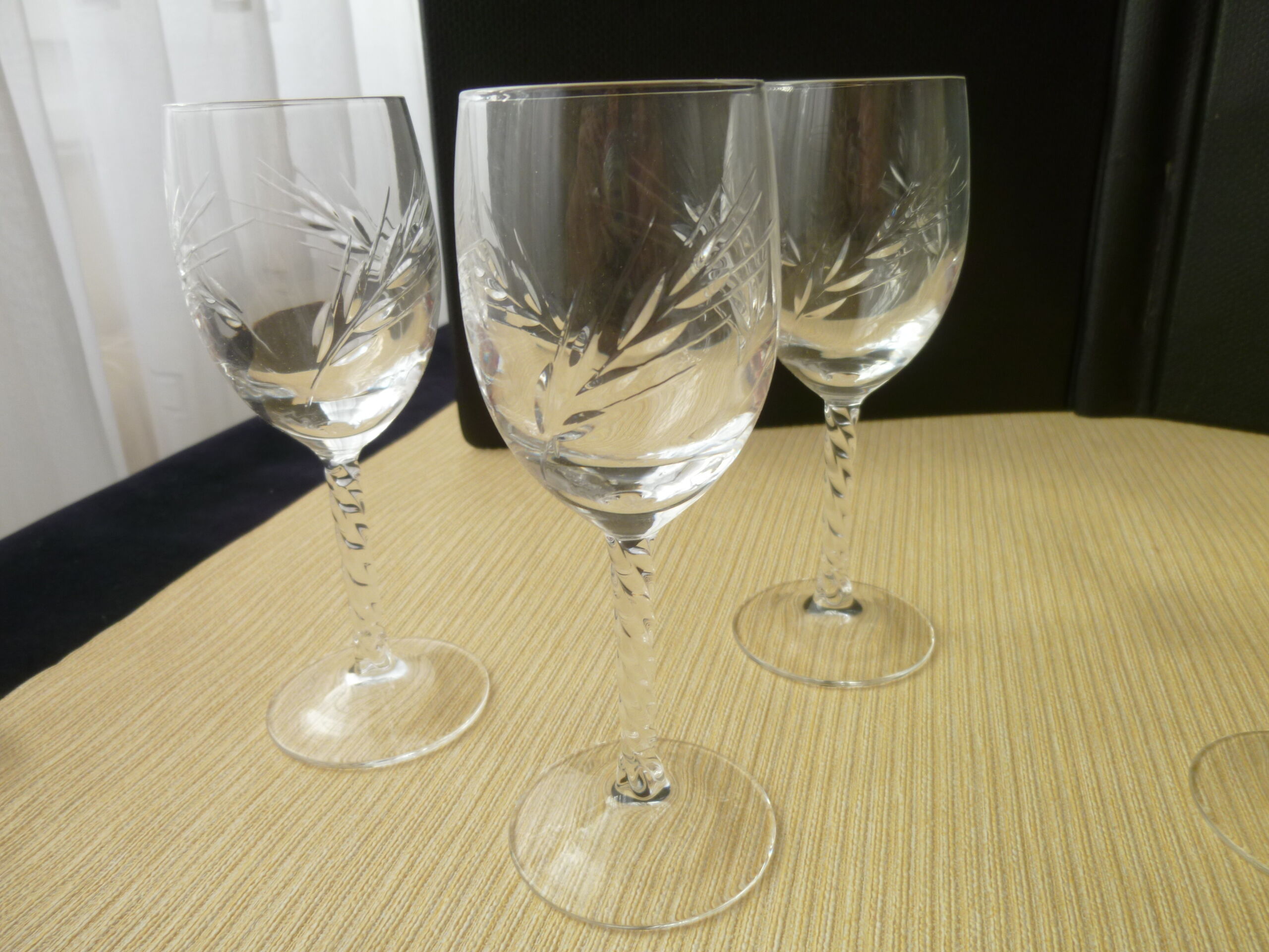 Set of 6 crystal digestive glasses from Arques model Epi