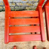 Set of 4 red chairs