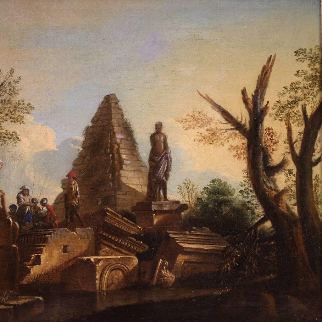 Grand Capriccio avec ruines et figures classiques du XVIIIe siècle