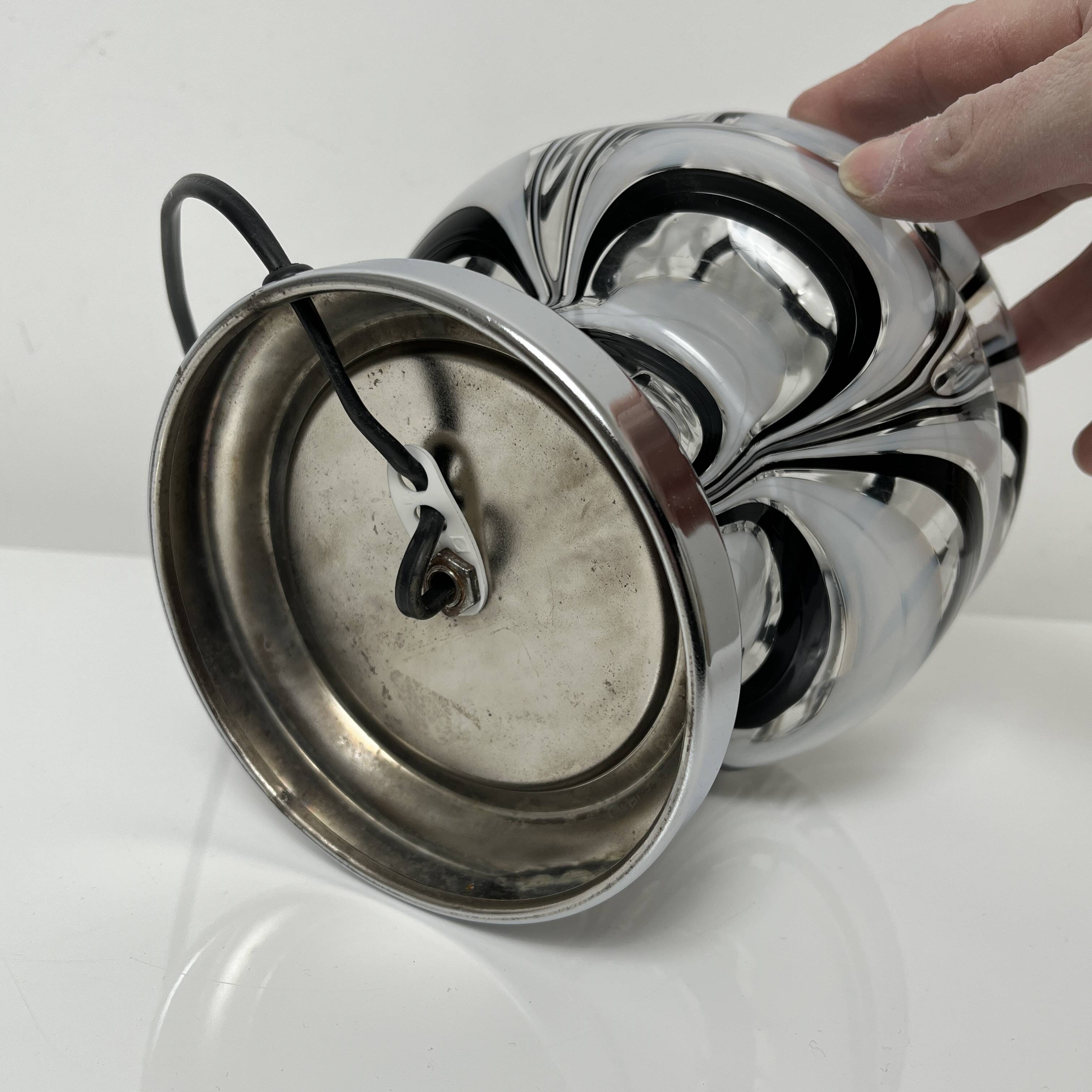 Side lamp Chromed metal and blown glass Murano Italy circa 1970