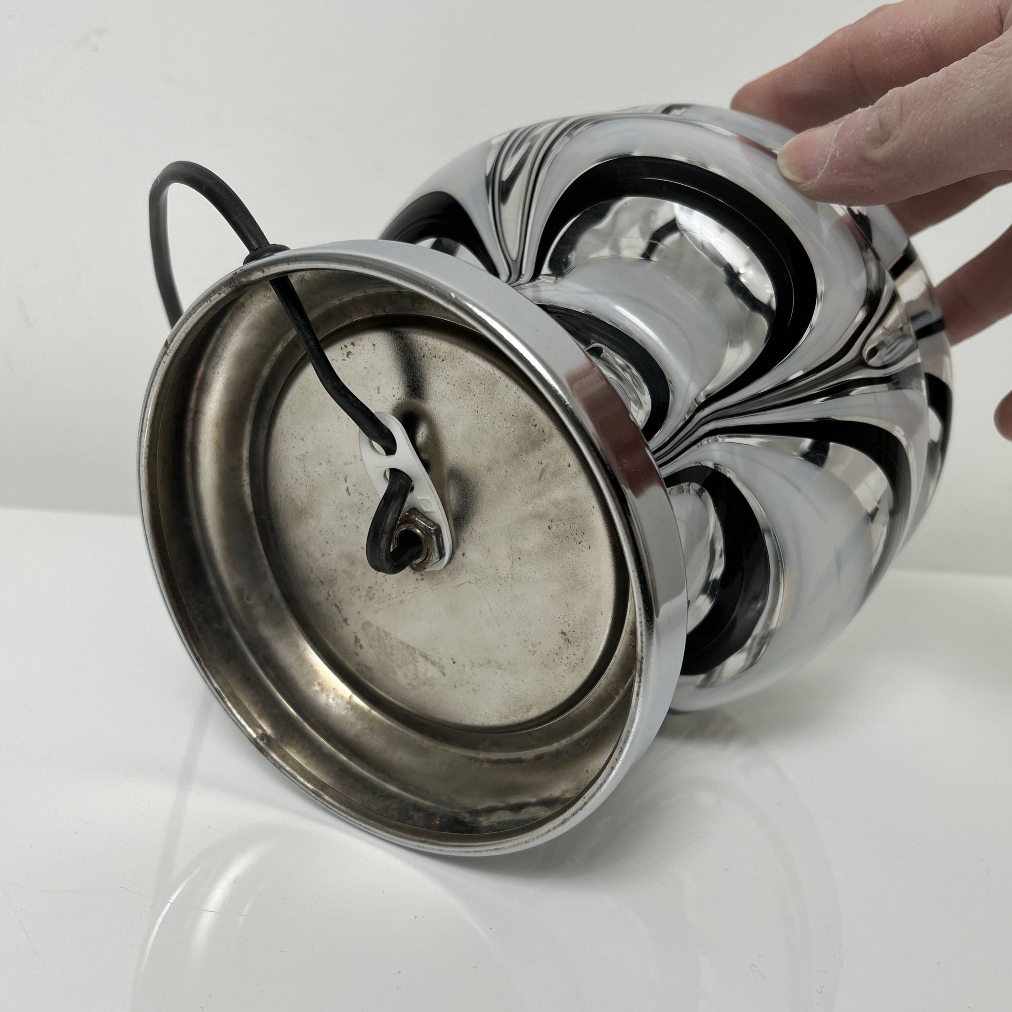 Side lamp Chromed metal and blown glass Murano Italy circa 1970