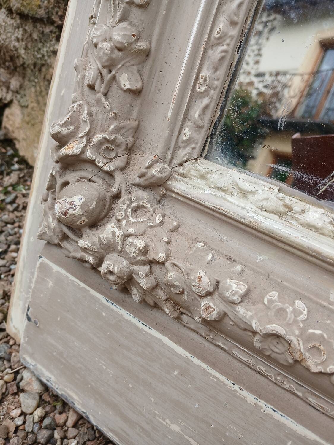 Large antique mirror/wooden frame