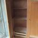 Vintage wardrobe in wood and rattan