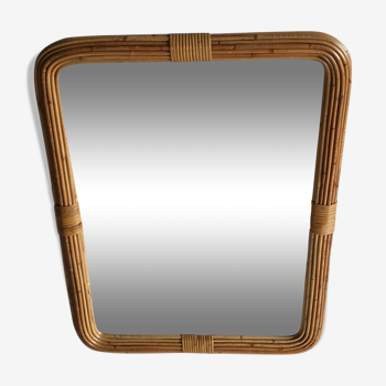 Miroir rectangle rotin 1960 61x81cm