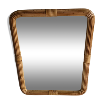 Miroir rectangle rotin 1960 61x81cm