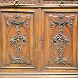 Buffet Sculpted in Walnut marble style Louis XVI