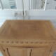 Meuble vintage 2 portes, faible profondeur en bois marqueté finition cirée