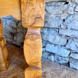 Carved ash wood side table