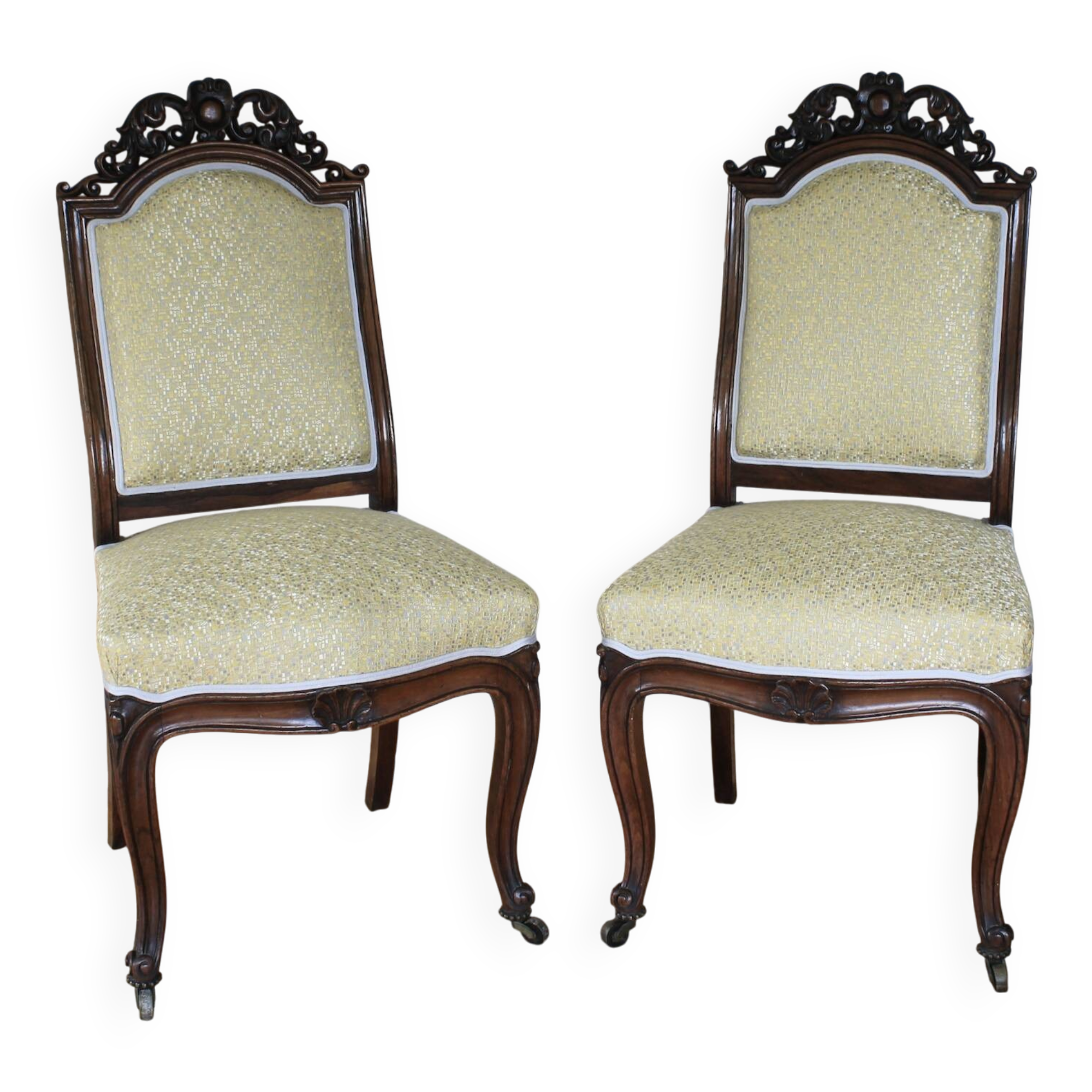 Louis-Philippe chairs carved in mahogany