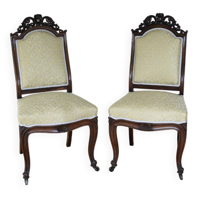 Chaises Louis-Philippe sculptées en acajou
