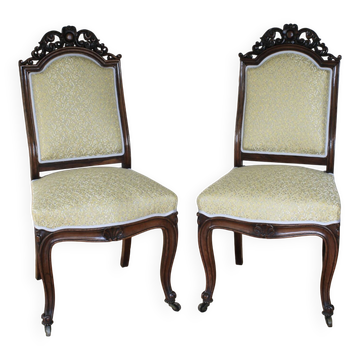 Chaises Louis-Philippe sculptées en acajou