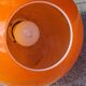 Set of 5 orange glass ball pendants from the 70s