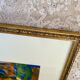 Huile sur papier, cadre bois, vitre
