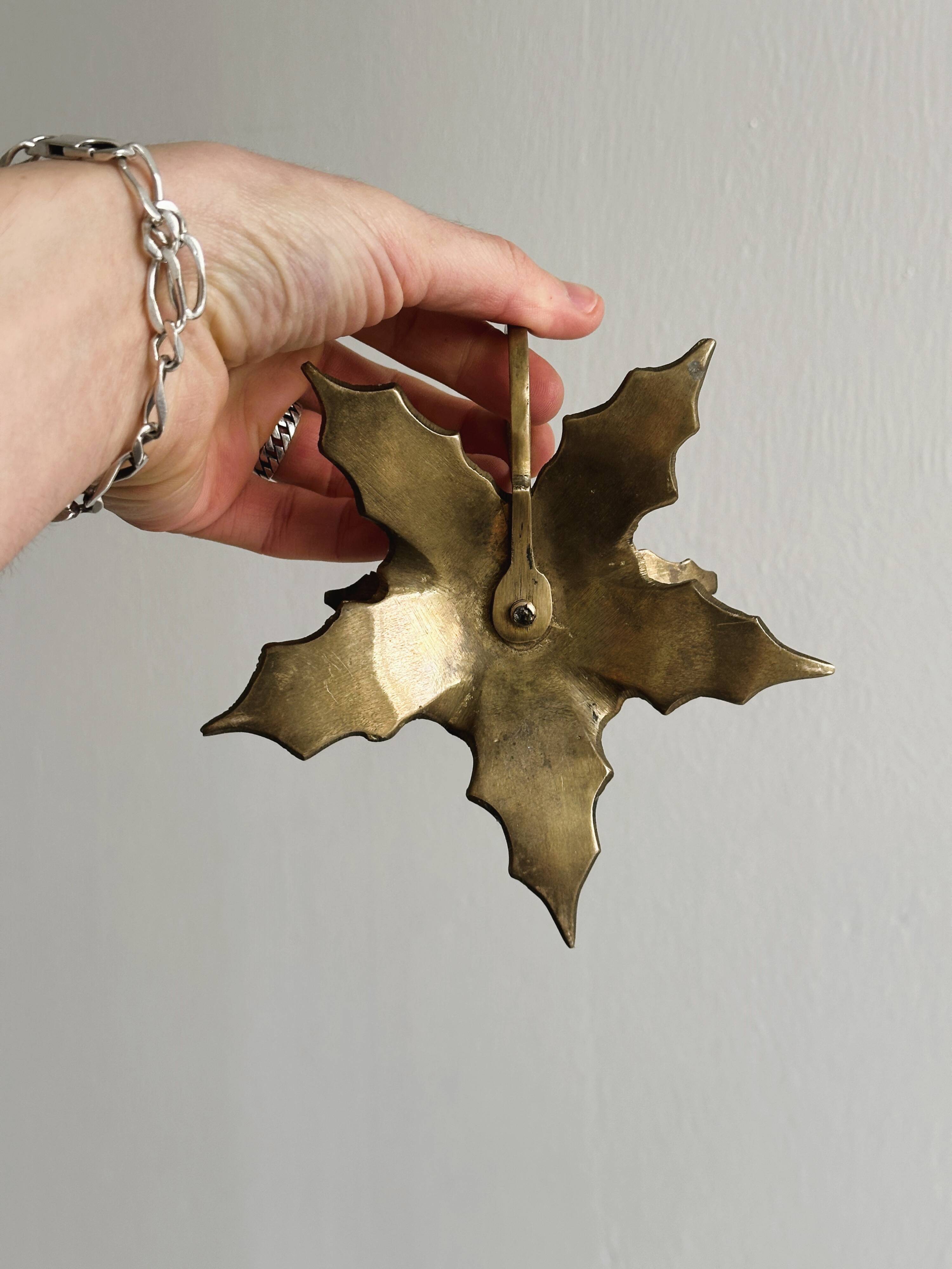 Leaf Shaped Brass Candle Holder