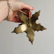 Leaf Shaped Brass Candle Holder