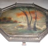 Art Deco hammered iron plateau or centrepiece table signed Germonde.