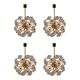 Unique set of four design Space Age dandelion / Sputnik chandeliers, 1970s