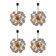 Unique set of four design Space Age dandelion / Sputnik chandeliers, 1970s