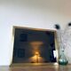 Italian brass mirror and smoked glass - 90x70cm