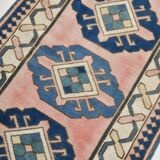 3x10 Pink & Blue Oushak Runner Rug 80x325Cm SK 22171