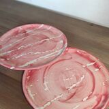 Set of 2 red enamel plates