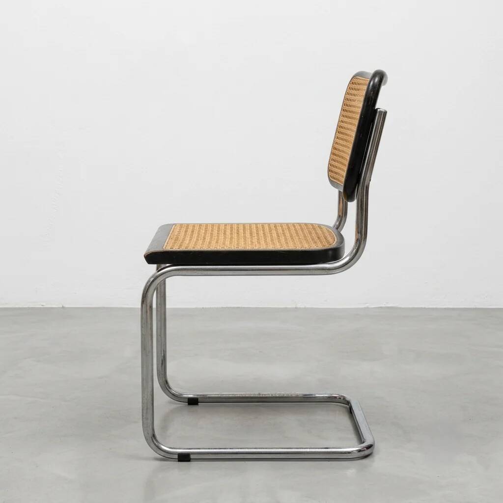 Lot de 6 chaises Cesca B32 noires Marcel Breuer Italie années 80