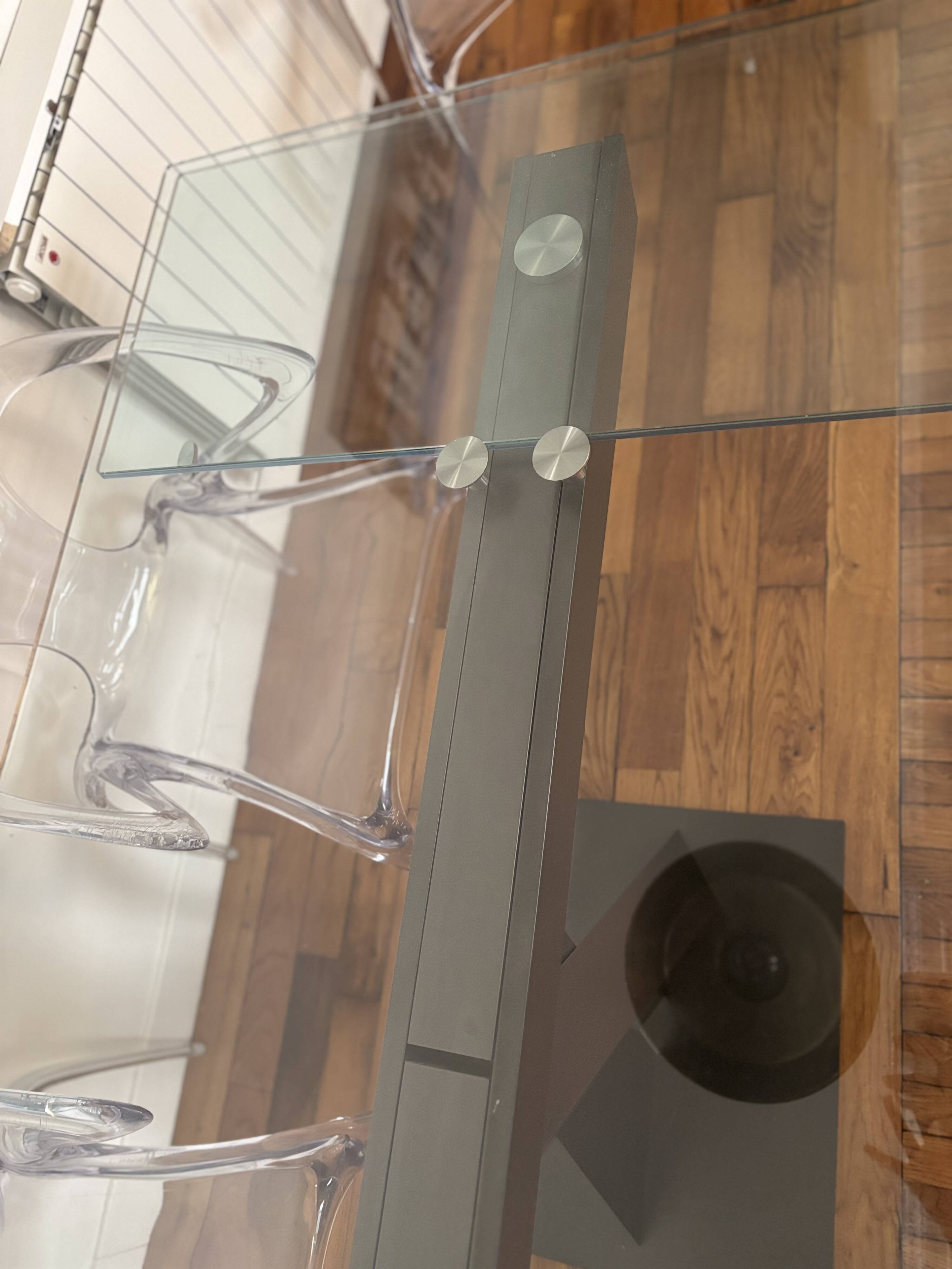 Table de repas roche bobois avec 2 allonges de 40 cm intégrées