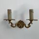 Pair of antique wall lamps in gilded metal - two lights - early XXth