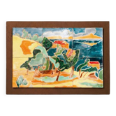 Mid-Century coloured enamelled ceramic tile art panel, Anduze