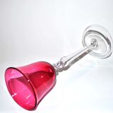 Lined blown crystal stemmed glass