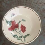 Fruit bowl, deep plate, luxeuil, old poppy motif