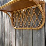 Rattan wall shelf