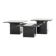 Set of 3 marble and lacquer coffee tables, 1970s.