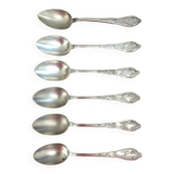 Set of 6 boulanger spoons with flower patterns