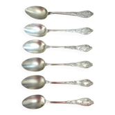 Série de 6 cuillères boulenger motifs fleurs