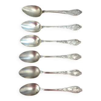 Set of 6 boulanger spoons with flower patterns