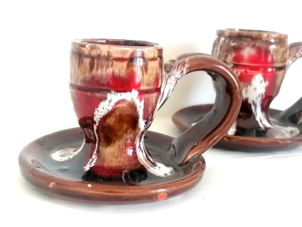 Bougeoirs à mains céramique style Vallauris , vers 1960